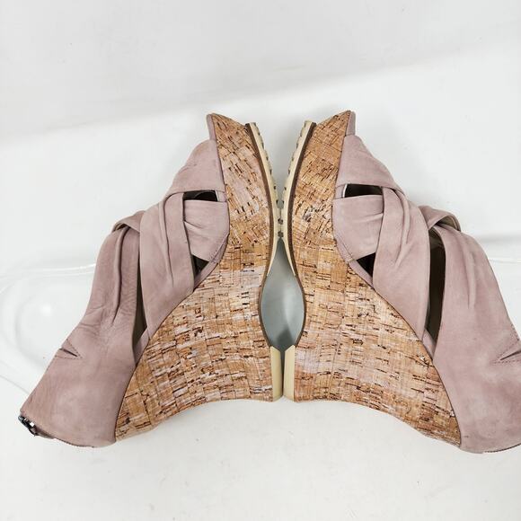 Lisa for Donald J. Pliner Platform Wedge Sameh Leather Back Zip Women Mauve 8.5M - Picture 7 of 15